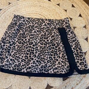 JoyLab Animal Print Mini Skirt with Black Trim